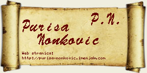 Puriša Nonković vizit kartica